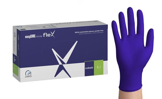 SPEC! easyCARE nitrile flex Kobalt zili elastīgie nitrila diagnostikas cimdi bez pūdera (100 gab.)